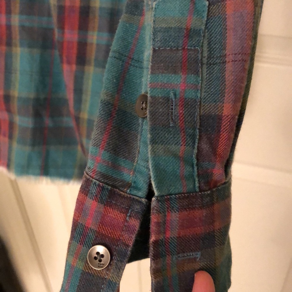 Blue Plaid Button Down Flannel Shirt - Picture 14 of 16
